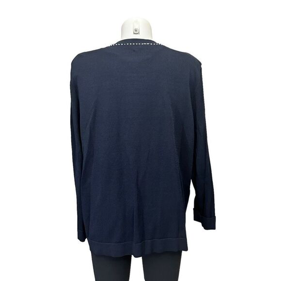 Elana by Tanner 2-Piece Cardigan & Tank‎ Navy Knit Set size 1 / Large NEW - Picture 7 of 12